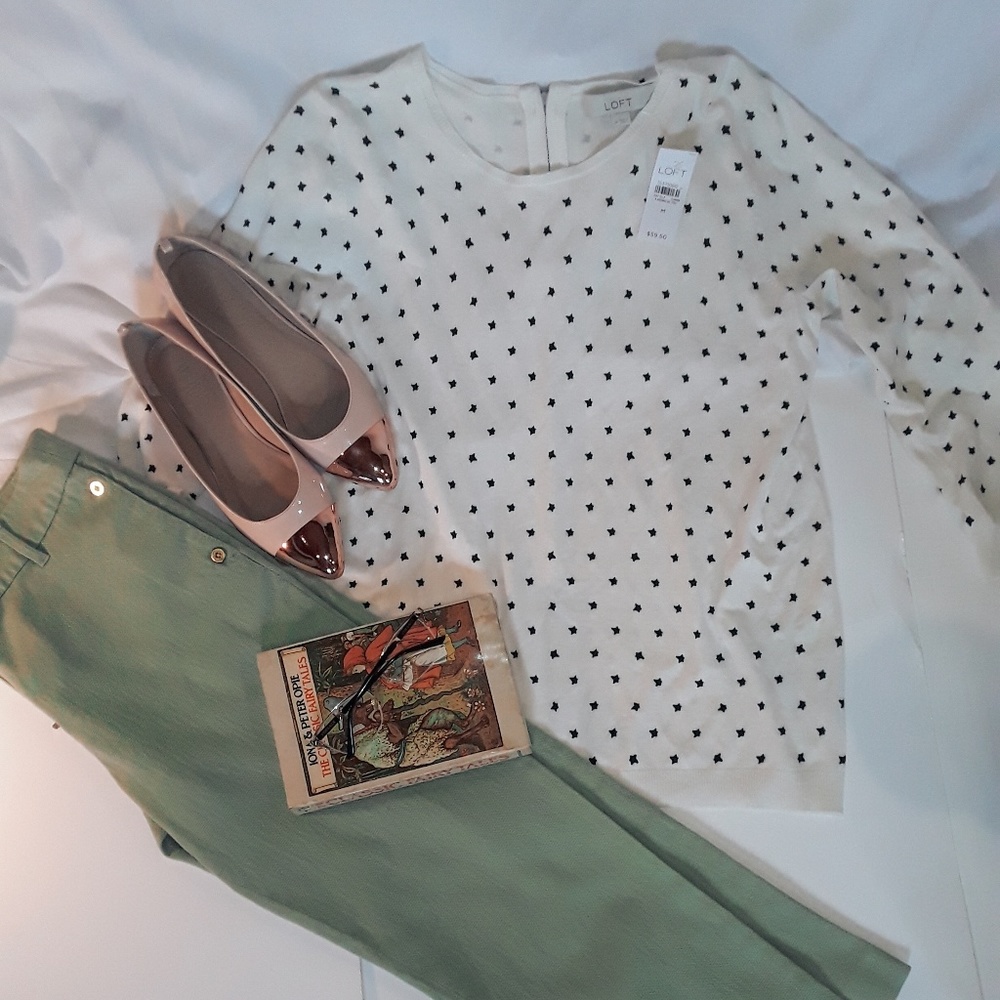 NWT Loft Black and White Sweater